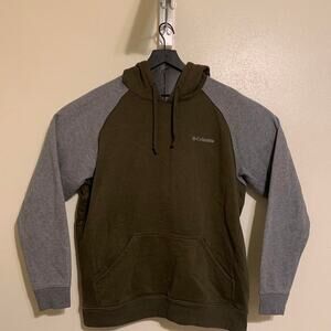 Columbia olive green hoodie embroidered logo sweatshirt outdoor